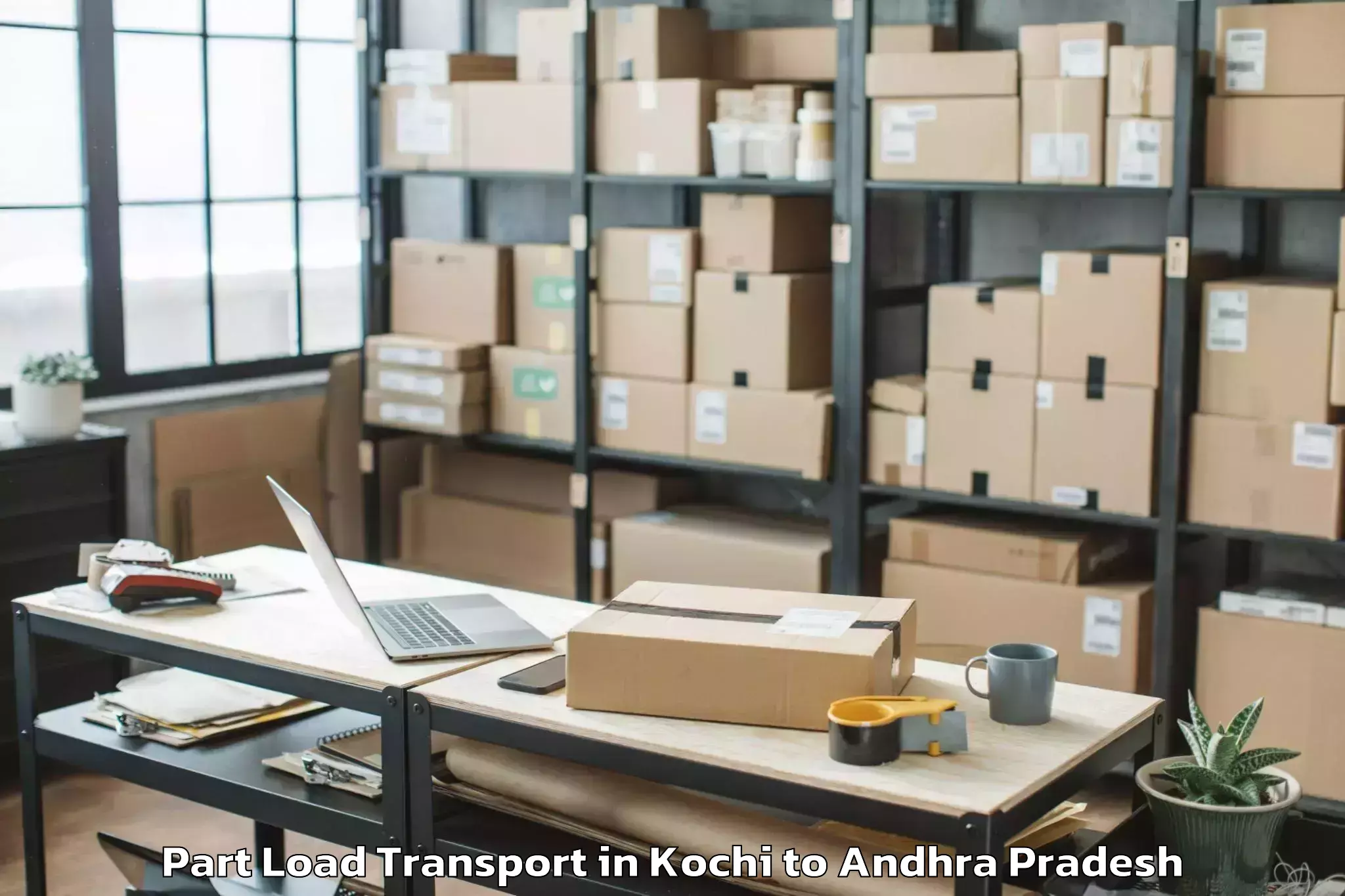 Book Kochi to Dachepalle Part Load Transport Online